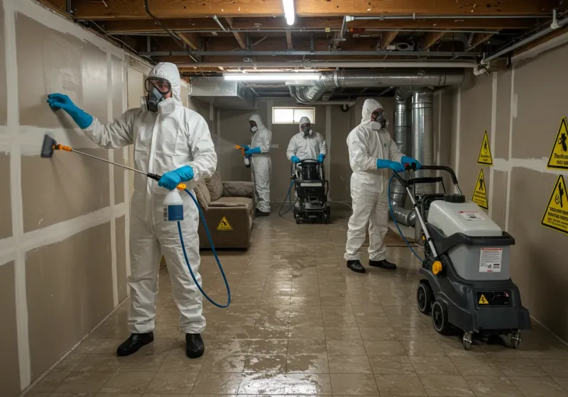 Basement Moisture Removal and Structural Drying process in Kurtistown, HI
